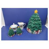Mikasa Lot-12" Cookie Jar, Sugar&Creamer Set