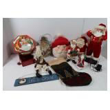 Christmas Decor Lot-Clothtique Santa, 17"Singing