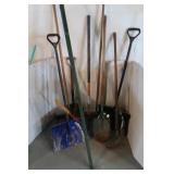Tool Lot-Rakes, Hoe, Shovel, Snow Shovels&more