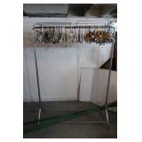 Metal Rack w/Hangers & 2 Clothes Props