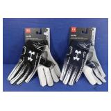 2 Pr Under Armour Batting Gloves-XL(blue, black