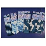 6 Pair TCK Dark and Med Blue Tie Dye Med Socks