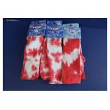 6 Pair Med Red Tie Dye Socks