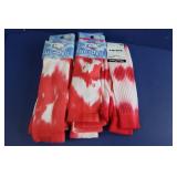 5 Pair Med Red Tie Dye Socks