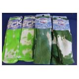 6 Pair TCK Med Tie Dye Socks - LT & Dark Green