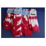 5 Pair TCK Large Tie Dye Socks - Raspberry