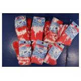 7 Pair TCK Large Tie Dye Socks - Light Red