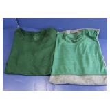 2 Womens XL T-Shirts - 1 Green w/Stripes, 1 Long