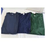 3 Womens XL T-Shirts - 2 Long Sleeve Blue, 1