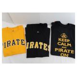 3 Pittsburgh Pirate T-Shirts(2 Black, 1 Yellow)