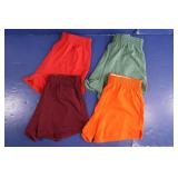 4 Pr. Youth Shorts-(sm)-Red, Green,Orange,Burgundy