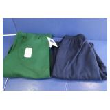2 Pr. Adult Sweatpants(Med)-Green, Navy