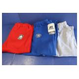 3 Pr. Adult Sweatpants(Sm)-Royal, Red, Navy