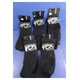 5 Pr. Footless Tube Socks-black-3 Med, 2 Large