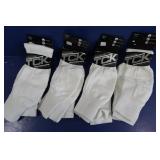 4 Pr. Footless Tube Socks-white-(3 Med, 1 Large)
