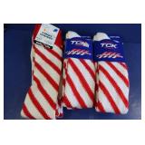 6 Pr. TCK Candy Stripe Socks(large)-Red