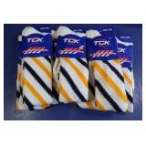7 Pr. TCK Candy Stripe Socks(large)-Black&Gold