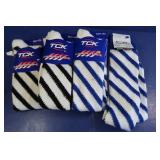 6 Pr. Candy Stripe  Socks(large)-3 blue, 3 Black