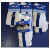 7 Pr. TCK 2 in 1 Blue Stripe Baseball Socks-Large