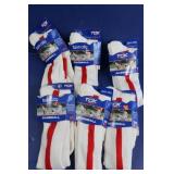 6 Pr. TCK Baseball Socks-(large)-red stripe
