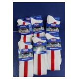 6 Pr. TCK Baseball Socks-(large)-red stripe