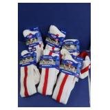 6 Pr. TCK Baseball Socks-(large)-red stripe