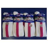 4 Pr TCK Baseball Socks(med)-fuschia stripe