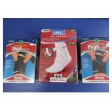 Mueller-2 Thigh Braces, 1 Ankle Brace(XL
