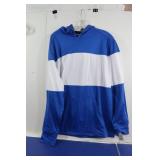 Adult Heavy Hooded Top(Large)-Blue & White