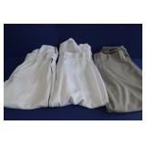 3 Pr Youth Baseball Pants(L)-2 white, 1 Gray