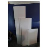 6 Pressed Wood Shelving Pcs-(2-12x48, 2-12x36,