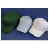 16 Adult Snap Back Hats - 10 Green, 2 White, 4