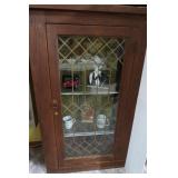 Leaded Glass Display Bookcase-31x13x51"(no key)