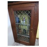 Leaded Glass Display Bookcase-31x13x51"(no key)