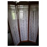 3 Panel Oak Room Divider w/Lace