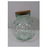 Fluted Glass Jar w/Cork Lid-11"H