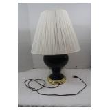 Brass/Ceramic Orienttal Motif Table Lamp-26"H