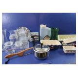 Hinged Top Tote w/Kitchen Items-canisters, bread