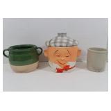 Ice Bucket, Sm Crock & Cookie Jar(no lid)