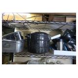 Contents of Shelf-Canning Por, Roaster, Pan &more