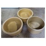 3 Roseville,Ohio Dog Dish Pottery Bowls