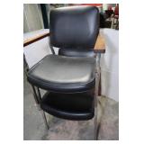 2 Padded Office Chairs & 1 Wooden Arm Chairs.