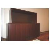 2 Pcs-Pressed Wood Cabinet w/Doors & Shelving Unit