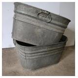 2 Galvanized Tubs w/Handles-20x20x10"D 2 Galvanized Tubs w/Handles-20x20x10"D