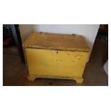 Vintage Wood Trunk w/Hinged Lid-16x26x17"H