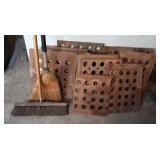 Push Broom, Broom, Lot of 1/2" Plywood w/Holes Push Broom, Broom, Lot of 1/2" Plywood w/Holes