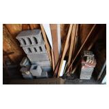 Cement Blocks & Misc Wood Lot