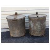 2 Footed Metal Waste Cans-17x22"