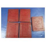 5 Antique Miniature Leather Library&Little Luxart