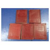 5 Antique Miniature Leather Library&Little Luxart 5 Antique Miniature Leather Library&Little Luxart
